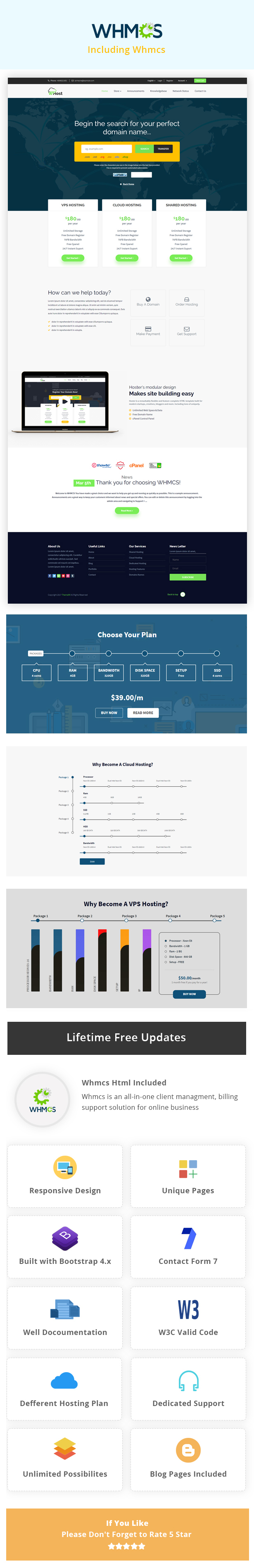 WHost-Domain Hosting Server Rental with WHMCS Responsive HTML5 Template